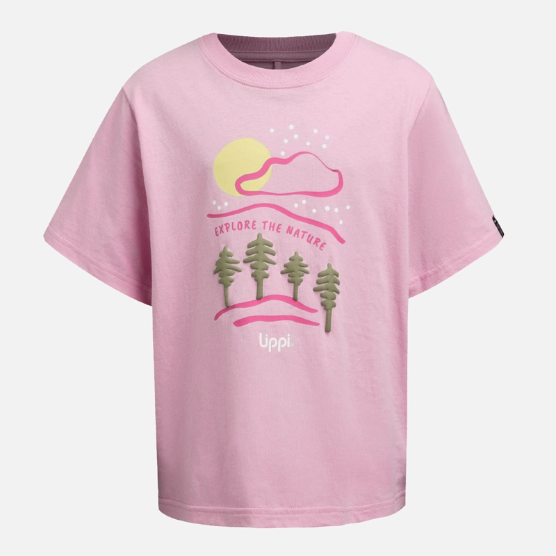 POLERA NIÑA EXPLORE OVERSIZE T-SHIRT ROSA LIPPI - 6