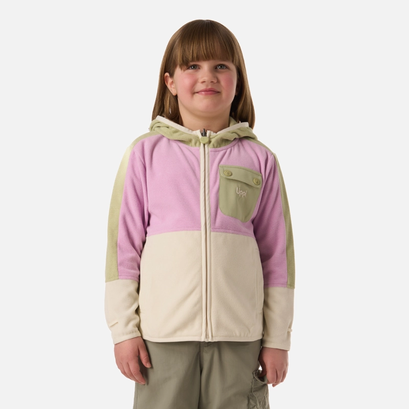 POLAR NIÑA FIREPLACE HOODY SWEATSHIRT VERDE MANZANA LIPPI - 1