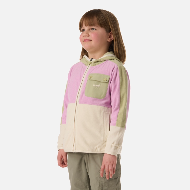 POLAR NIÑA FIREPLACE HOODY SWEATSHIRT VERDE MANZANA LIPPI - 2