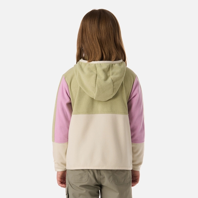 POLAR NIÑA FIREPLACE HOODY SWEATSHIRT VERDE MANZANA LIPPI - 3
