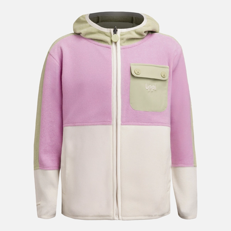 POLAR NIÑA FIREPLACE HOODY SWEATSHIRT VERDE MANZANA LIPPI - 7