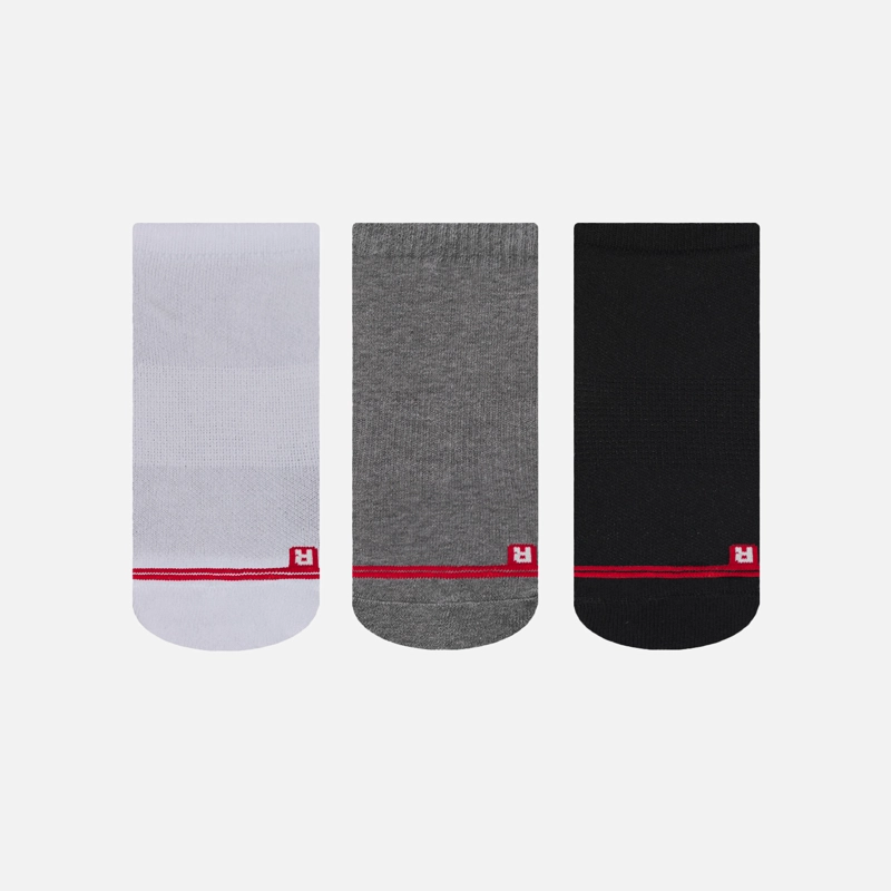 CALCETINES LOGO LIPPI PACK NO SHOW NEGRO BLANCO GRIS LIPPI V26 - 2
