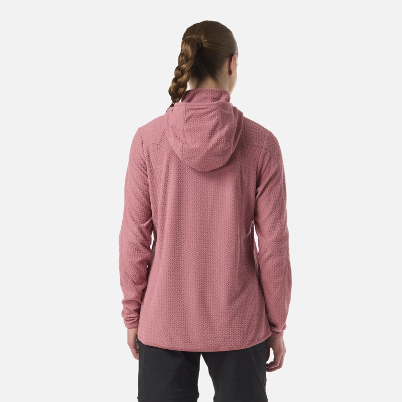 POLERON MUJER JACARANDA NANO-F 1/4 ZIP HOODY ROSA OSCURO LIPPI - 3
