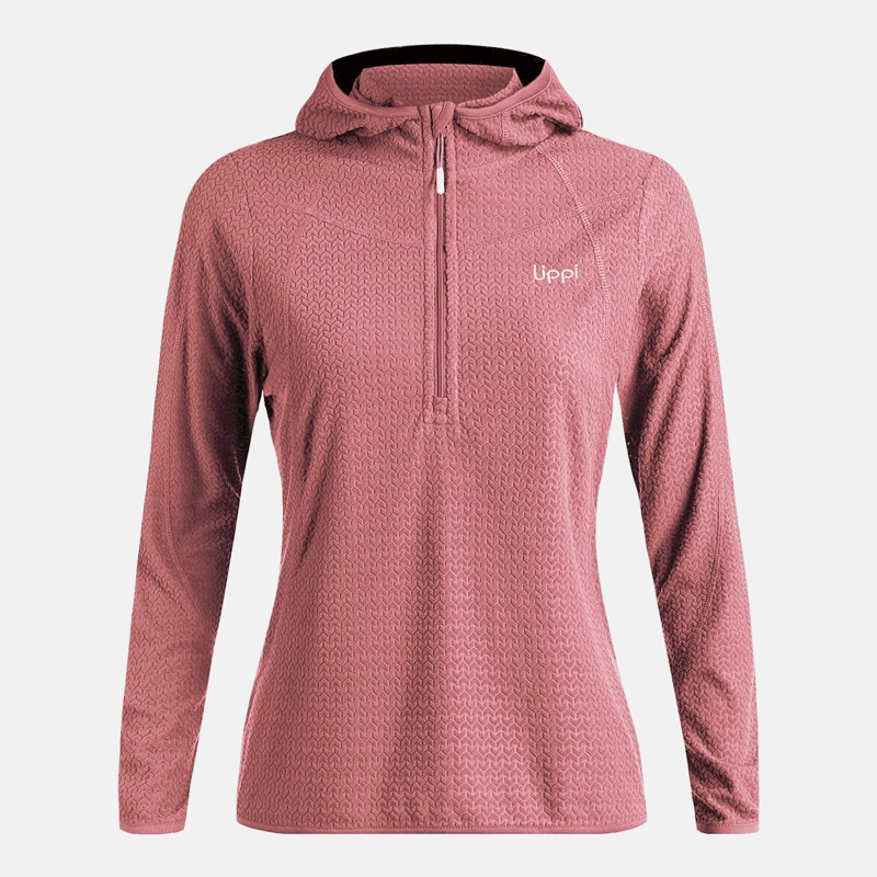 POLERON MUJER JACARANDA NANO-F 1/4 ZIP HOODY ROSA OSCURO LIPPI - 6