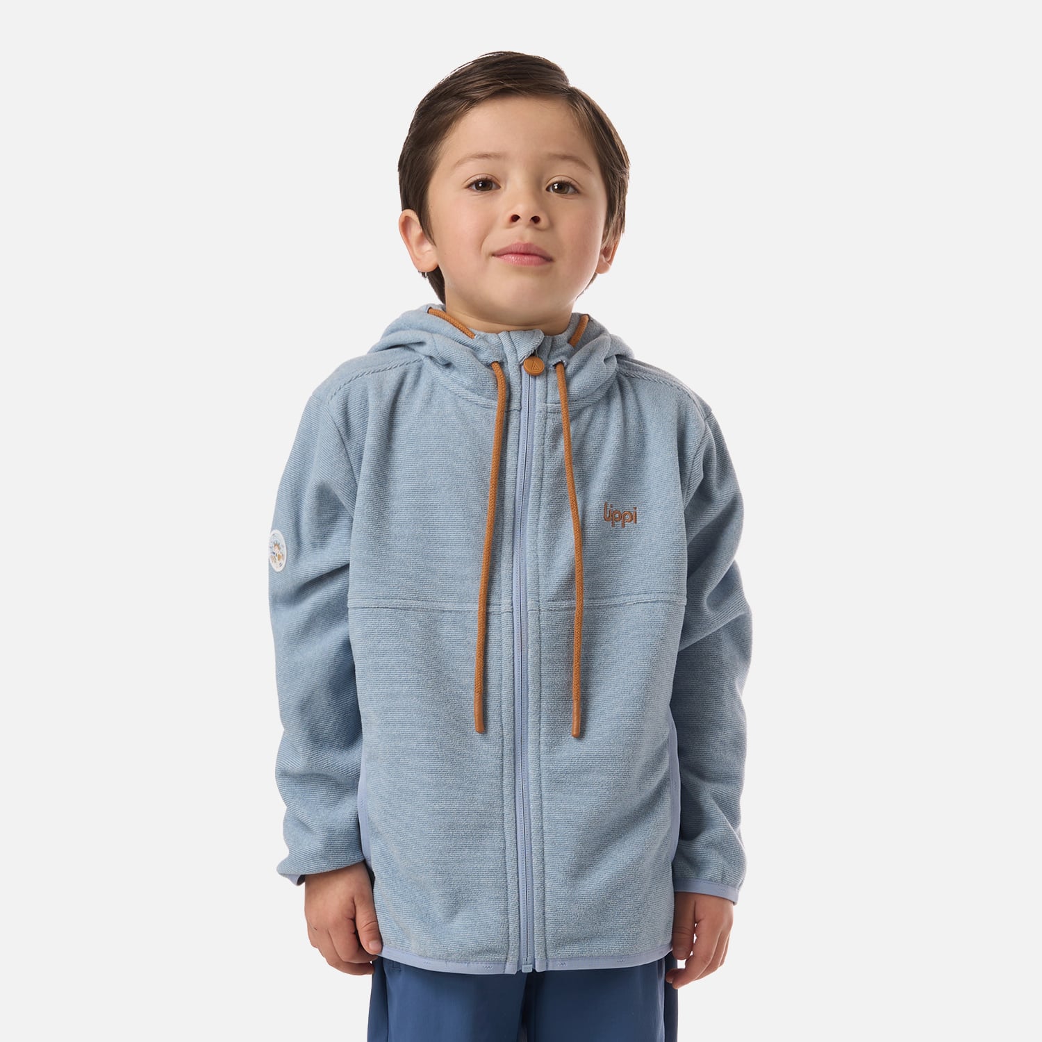 POLAR NIÑO STRIPES NANO-F FULL ZIP HOODY AZUL PIEDRA LIPPI V26 - 1