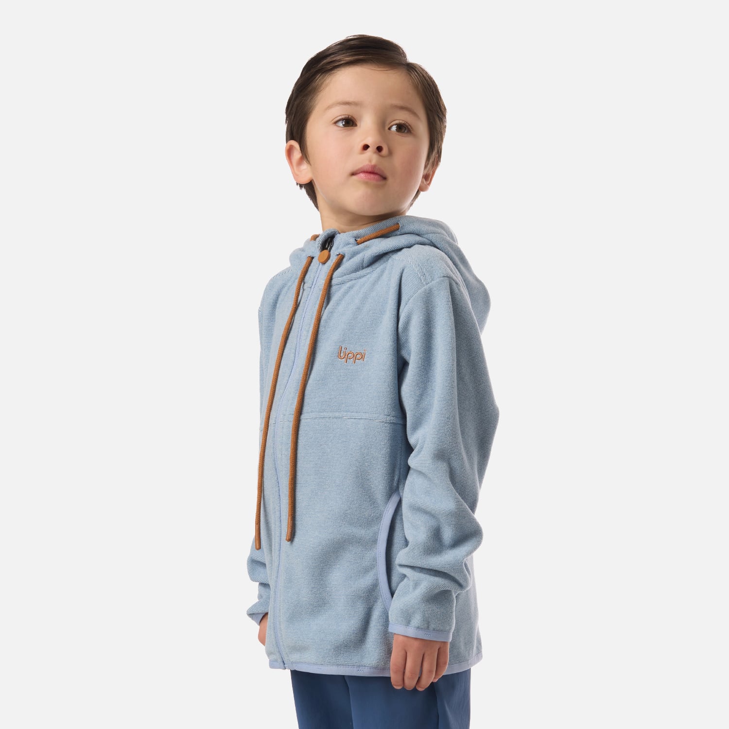 POLAR NIÑO STRIPES NANO-F FULL ZIP HOODY AZUL PIEDRA LIPPI V26 - 2