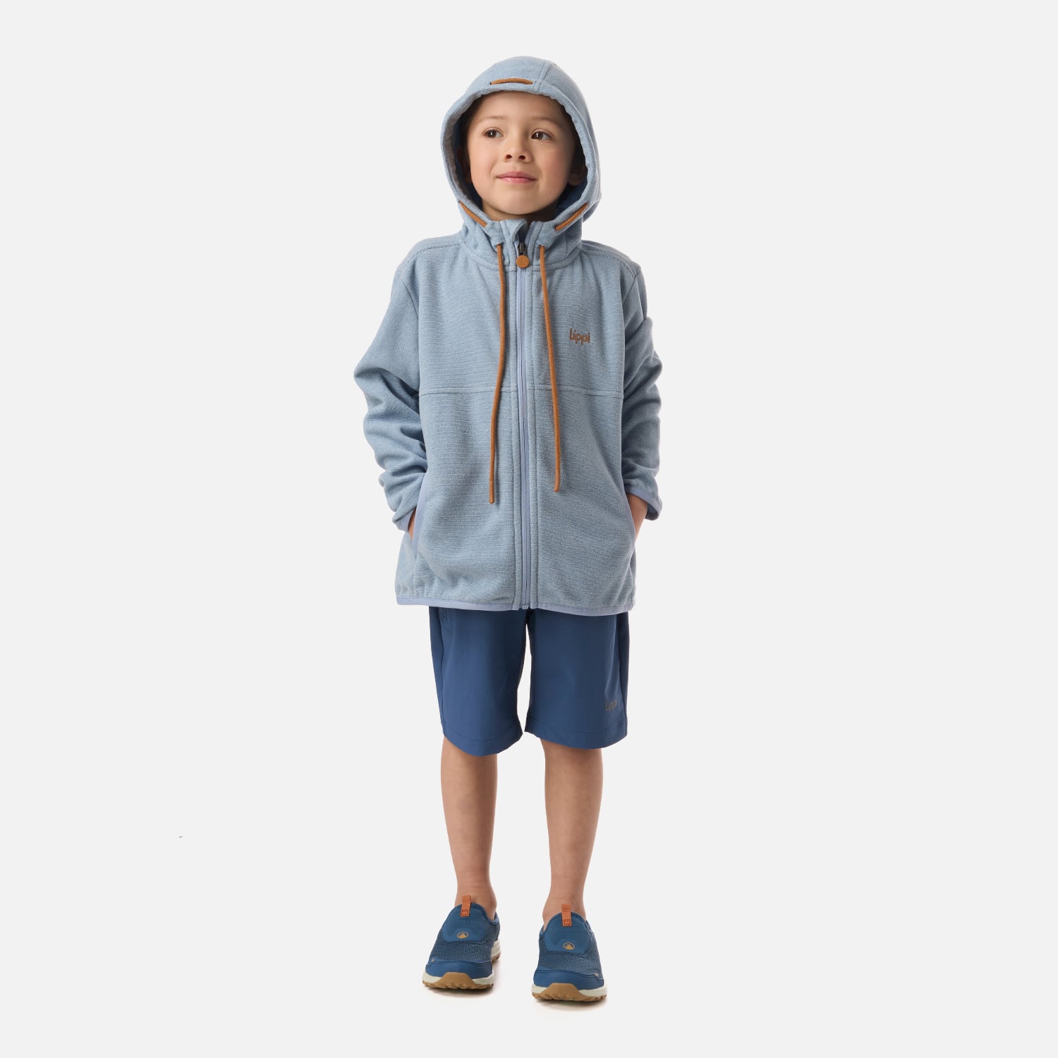 POLAR NIÑO STRIPES NANO-F FULL ZIP HOODY AZUL PIEDRA LIPPI V26 - 6