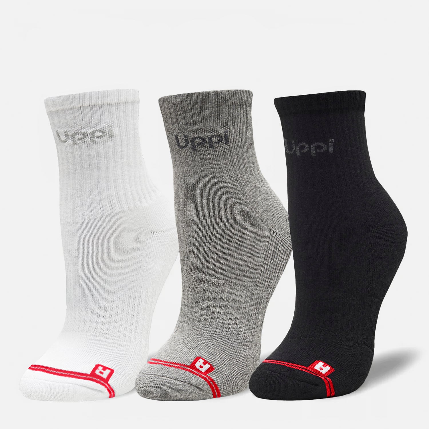 CALCETINES LOGO LIPPI PACK SHORT NEGRO BLANCO GRIS LIPPI V26 - 1