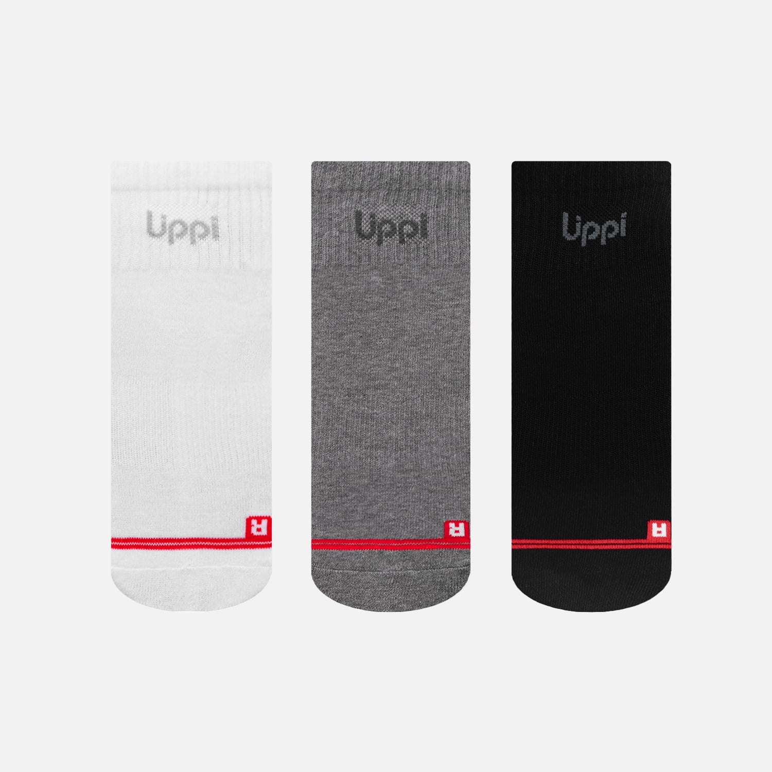 CALCETINES LOGO LIPPI PACK SHORT NEGRO BLANCO GRIS LIPPI V26 - 2