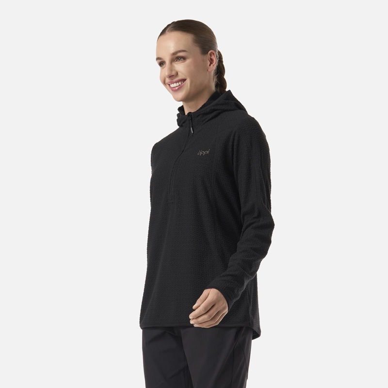 POLERON MUJER JACARANDA NANO-F 1/4 ZIP HOODY NEGRO LIPPI - 2