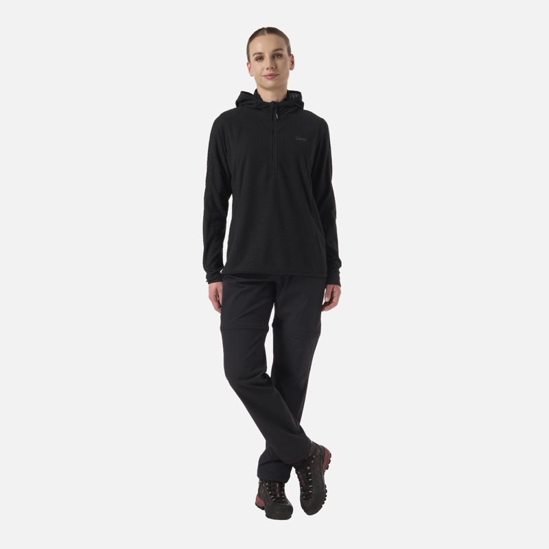 POLERON MUJER JACARANDA NANO-F 1/4 ZIP HOODY NEGRO LIPPI - 5