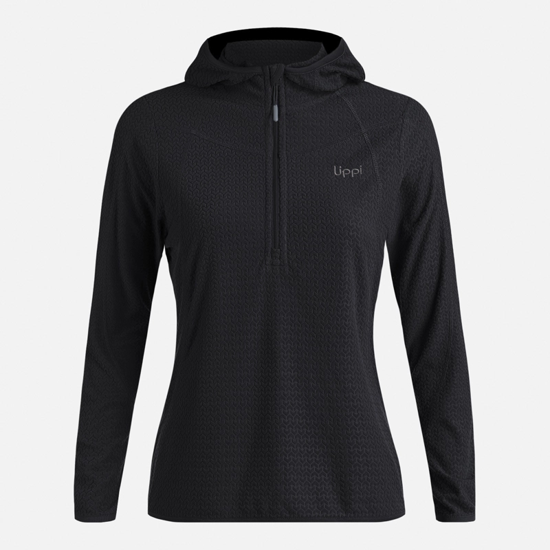 POLERON MUJER JACARANDA NANO-F 1/4 ZIP HOODY NEGRO LIPPI - 6