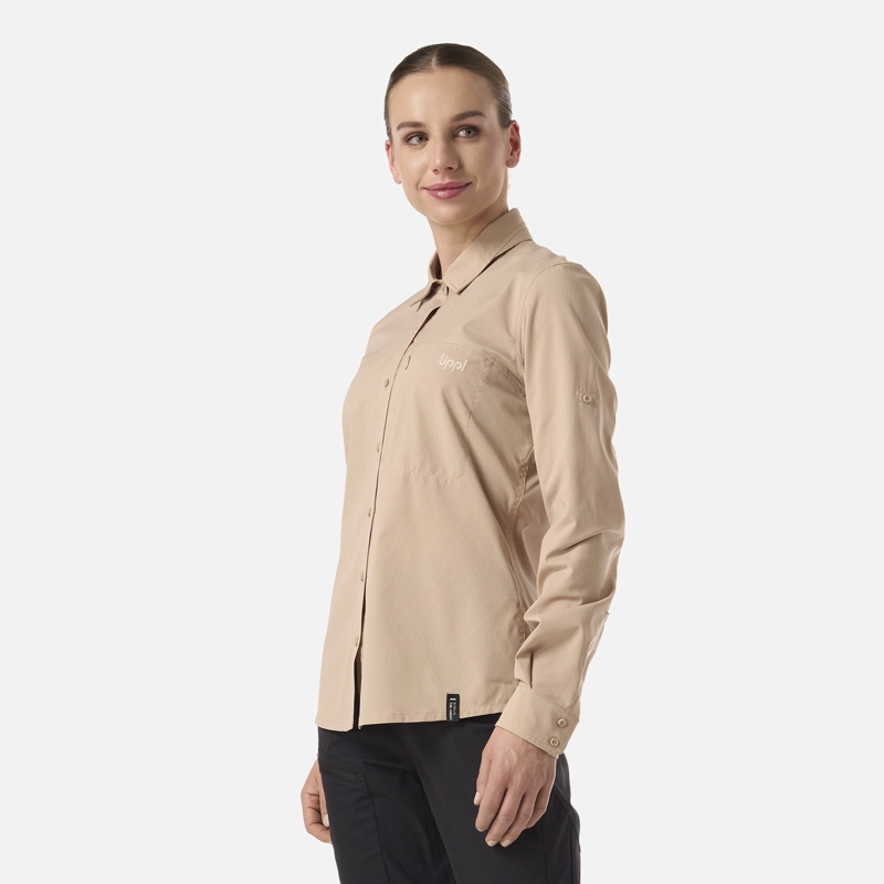 CAMISA MUJER ROSSELOT LONG SLEEVE Q-DRY SHIRT BEIGE LIPPI V26 - 2