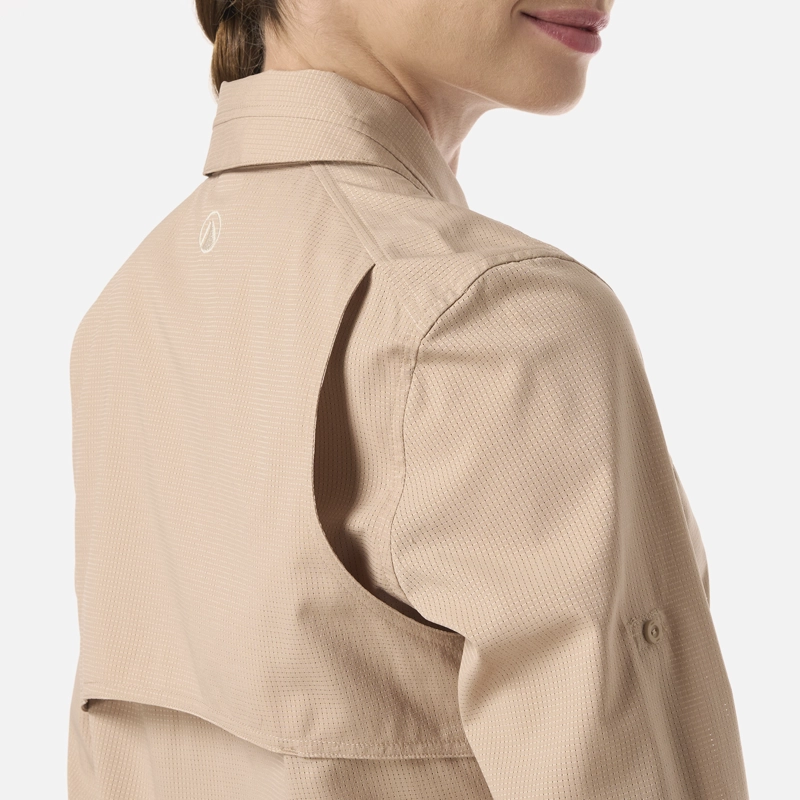 CAMISA MUJER ROSSELOT LONG SLEEVE Q-DRY SHIRT BEIGE LIPPI V26 - 6