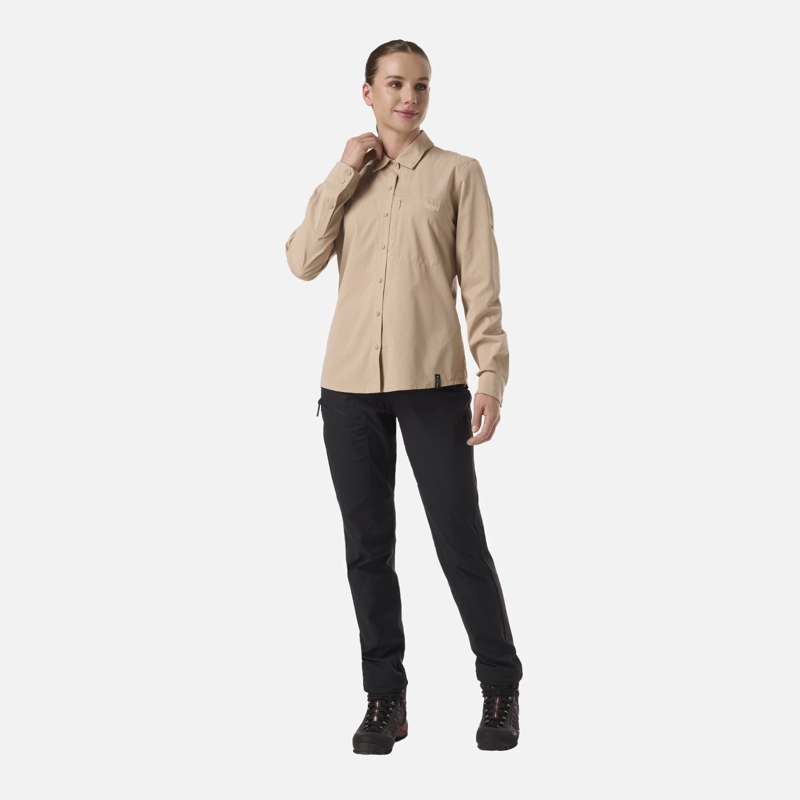 CAMISA MUJER ROSSELOT LONG SLEEVE Q-DRY SHIRT BEIGE LIPPI V26 - 7