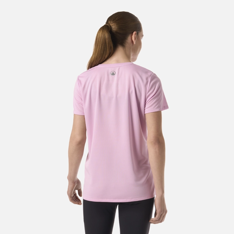 POLERA MUJER CORE V-NECK Q-DRY T-SHIRT ROSA LIPPI - 3