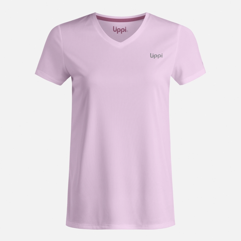 POLERA MUJER CORE V-NECK Q-DRY T-SHIRT ROSA LIPPI - 8
