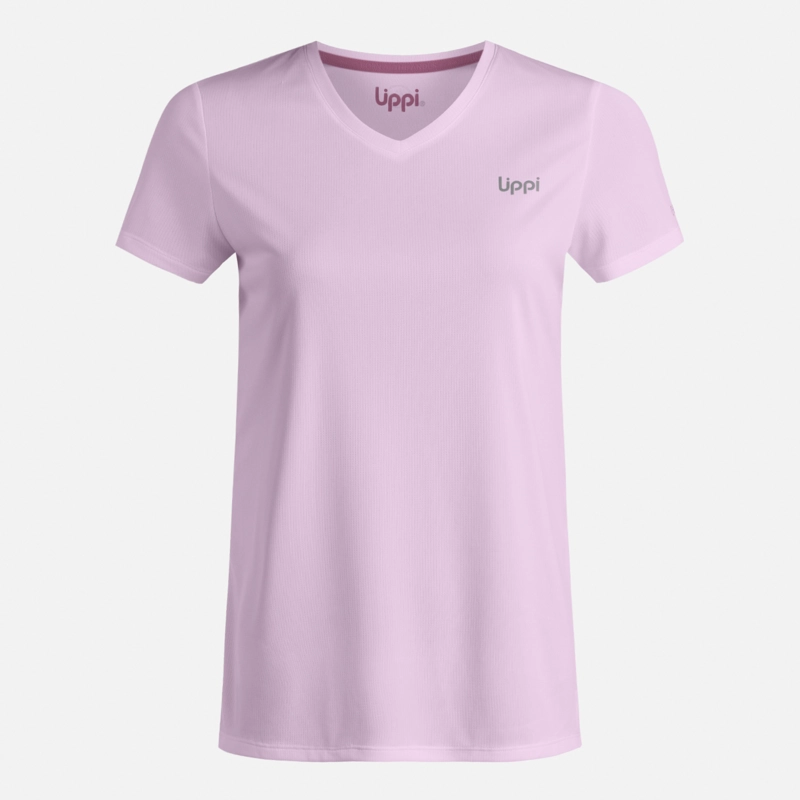 POLERA MUJER CORE V-NECK Q-DRY T-SHIRT ROSA LIPPI - 8