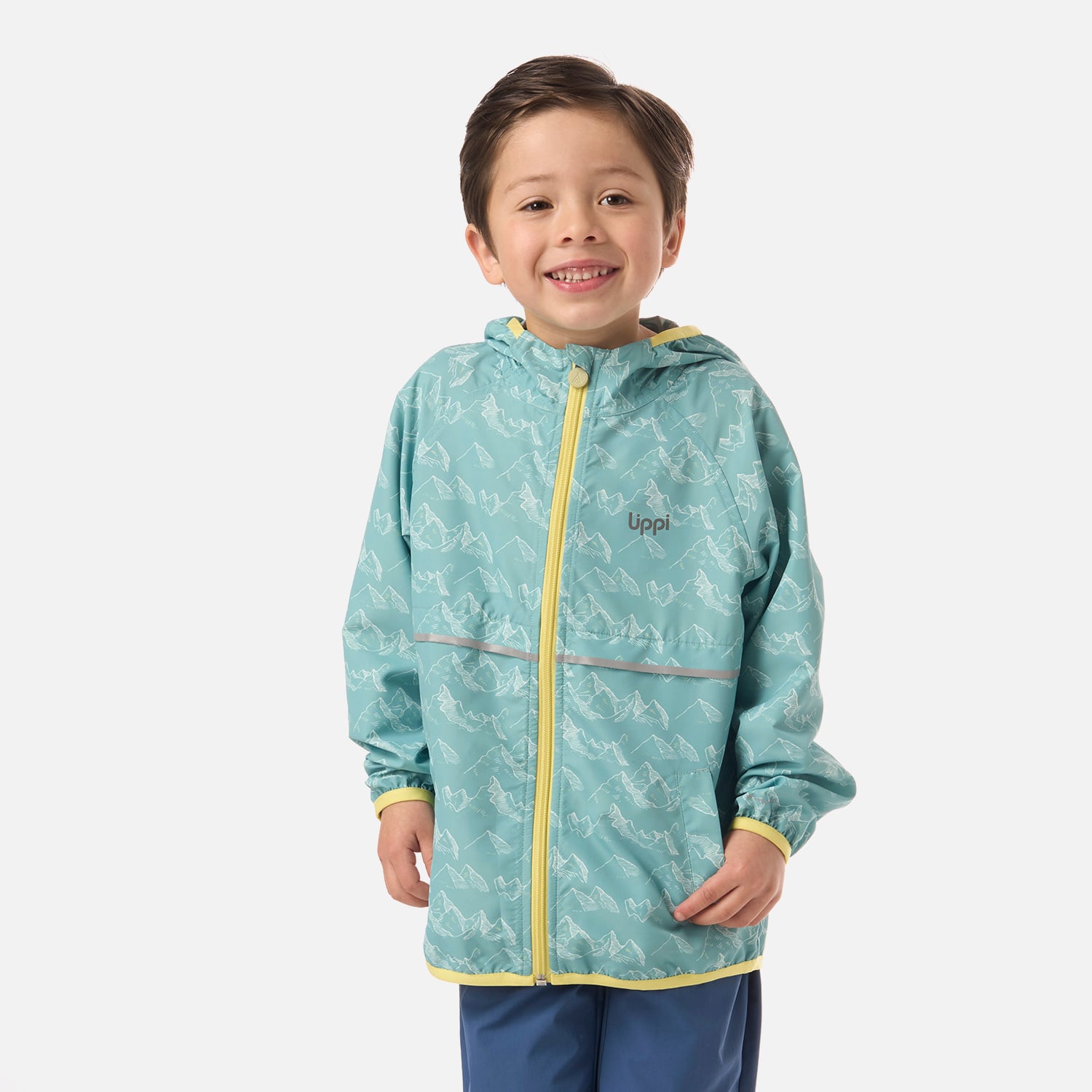 CHAQUETA NIÑO NIGHTFALL WINDBREAKER HOODY JACKET PRINT TURQUESA V26 - 1