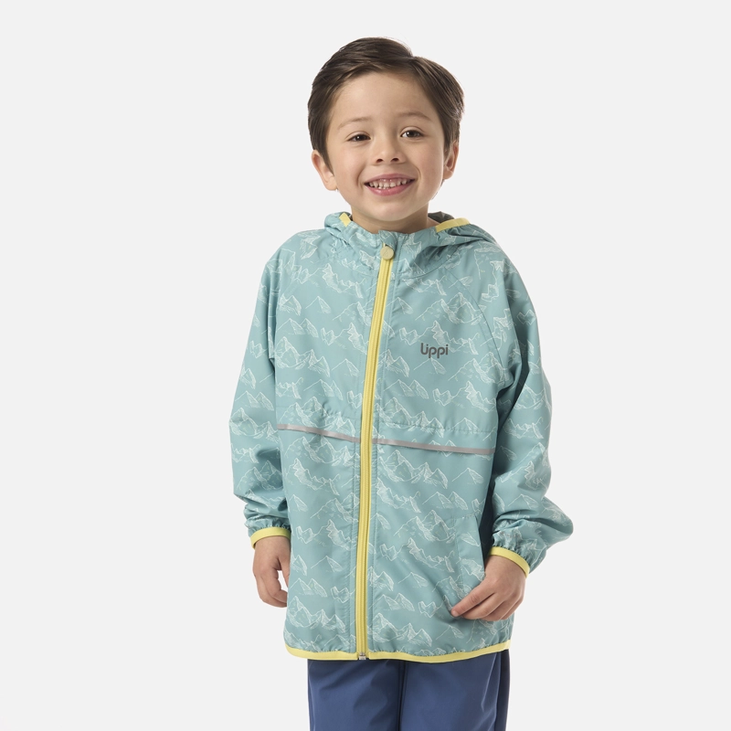 CHAQUETA NIÑO NIGHTFALL WINDBREAKER HOODY JACKET PRINT TURQUESA V26 - 1