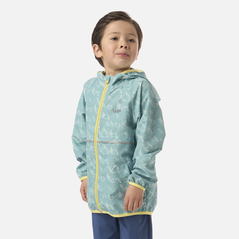 CHAQUETA NIÑO NIGHTFALL WINDBREAKER HOODY JACKET PRINT TURQUESA V26 - 2