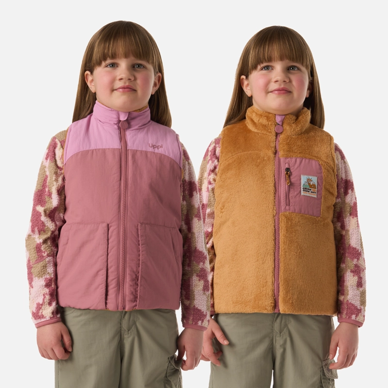 POLAR NIÑA CAMPFIRE 2-FACES JACKET ROSA OSCURO LIPPI - 1
