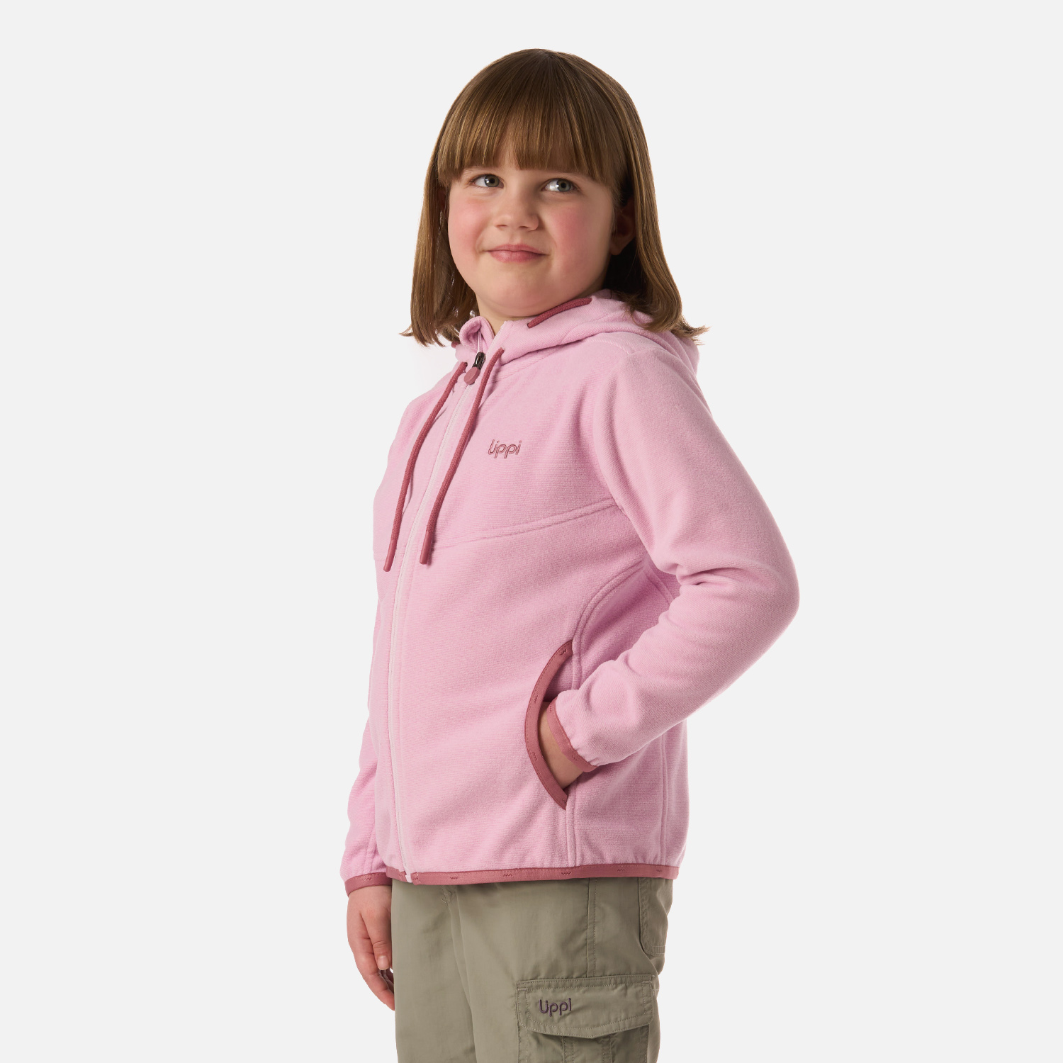 POLAR NIÑA STRIPES NANO-F FULL ZIP HOODY ROSA CLARO LIPPI V26 - 2
