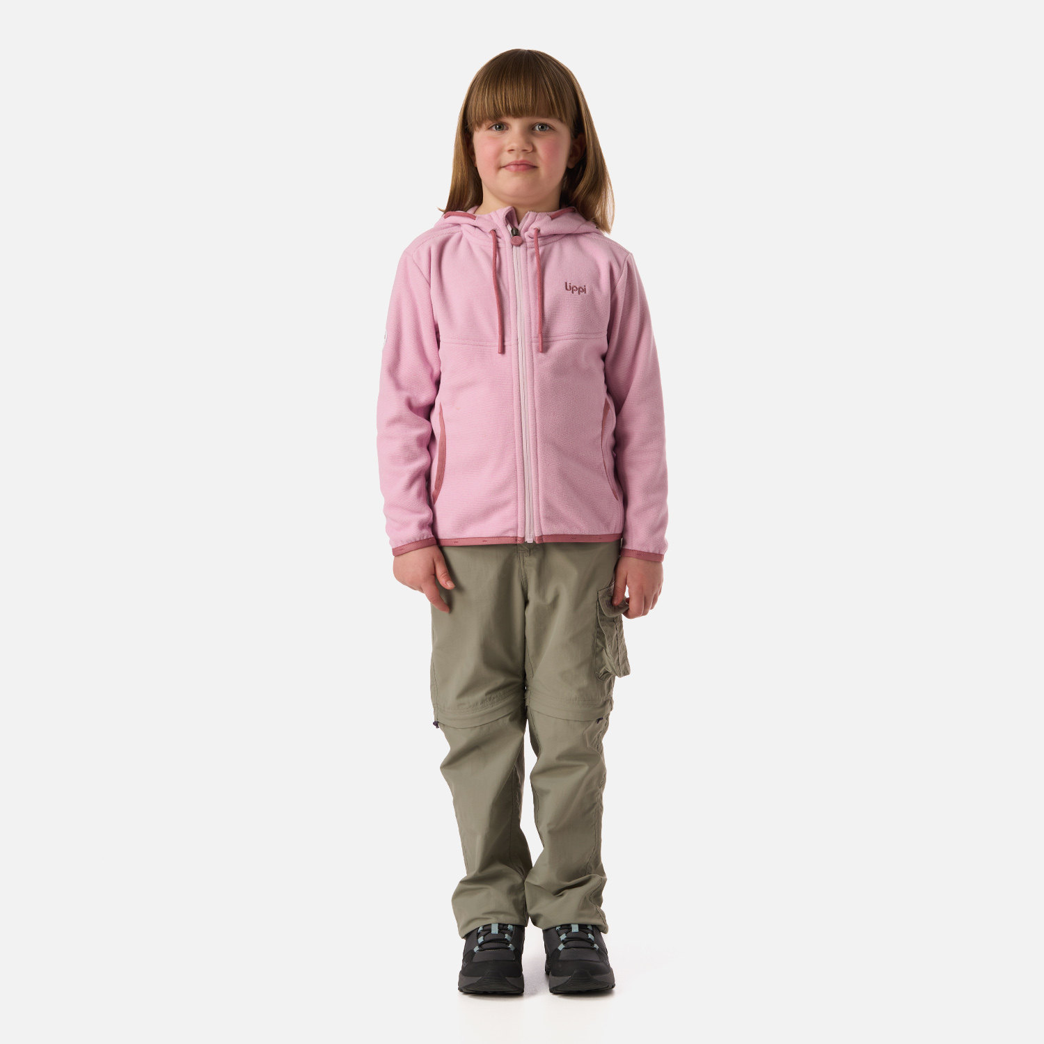 POLAR NIÑA STRIPES NANO-F FULL ZIP HOODY ROSA CLARO LIPPI V26 - 6