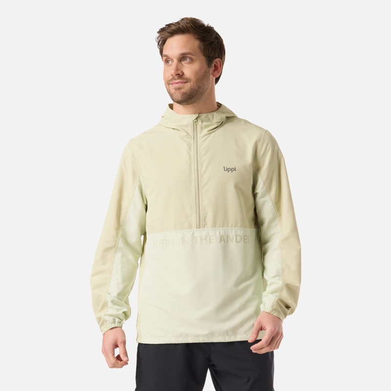 CHAQUETA HOMBRE NIGHTFALL WINDBREAKER 1/4 ZIP HOODY JACKET VERDE MANZANA LIPPI - 1