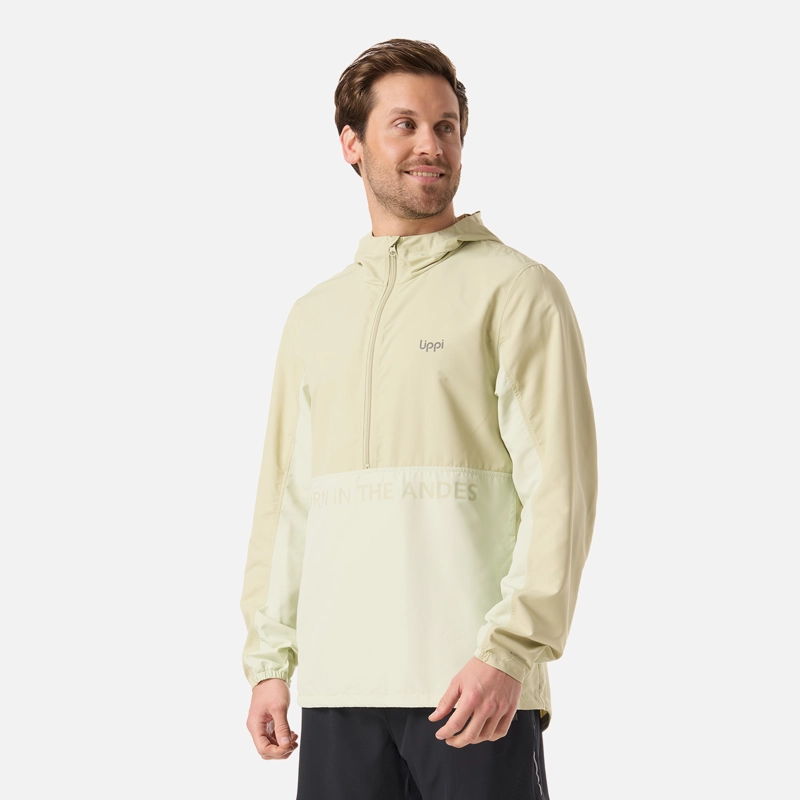CHAQUETA HOMBRE NIGHTFALL WINDBREAKER 1/4 ZIP HOODY JACKET VERDE MANZANA LIPPI - 2