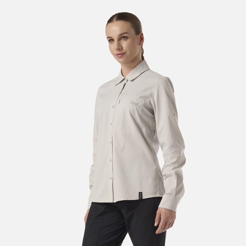 CAMISA MUJER ROSSELOT LONG SLEEVE Q-DRY SHIRT GRIS CLARO LIPPI V26 - 2