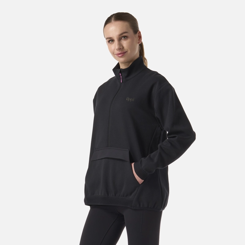 POLERON MUJER DOWNSTREET 1/4 ZIP SWEATSHIRT NEGRO LIPPI - 2