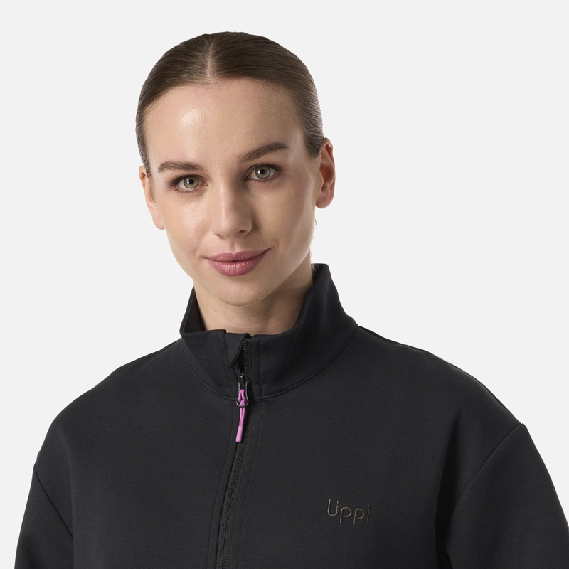 POLERON MUJER DOWNSTREET 1/4 ZIP SWEATSHIRT NEGRO LIPPI - 4