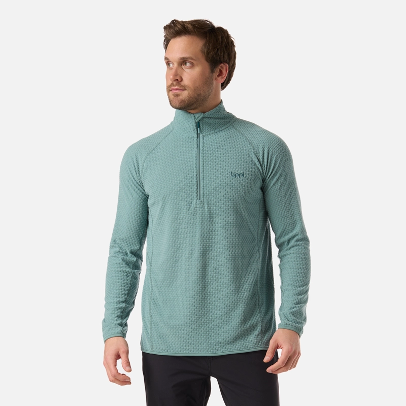 POLERON HOMBRE JACARANDA NANO-F 1/4 ZIP TURQUESA LIPPI - 1