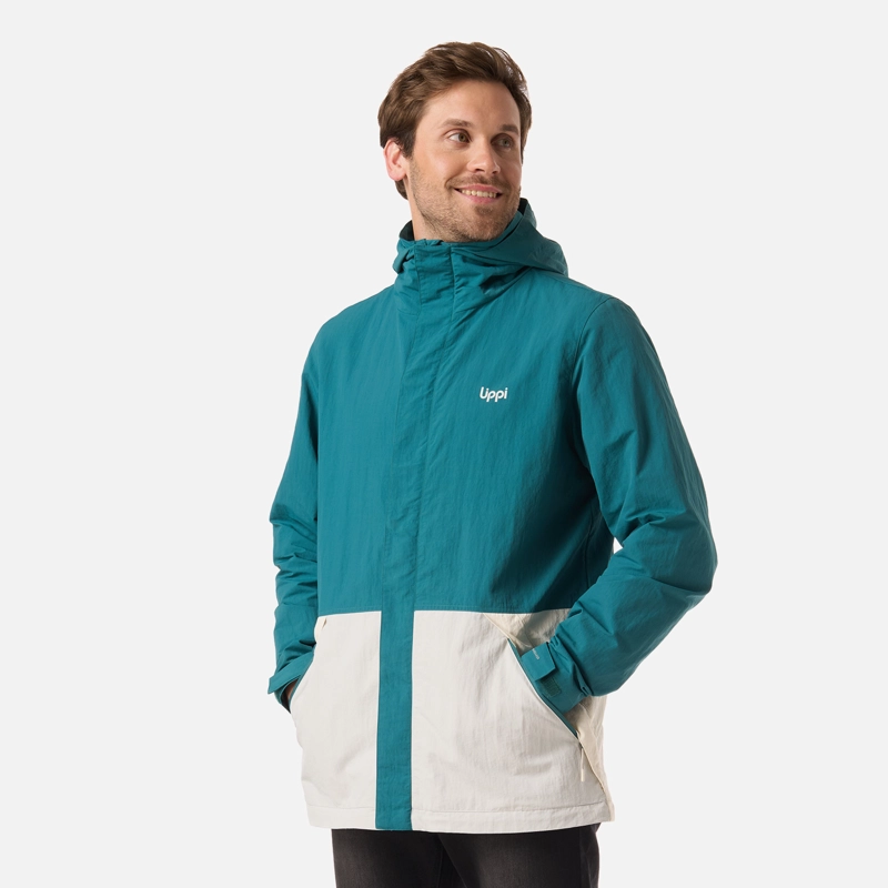CHAQUETA HOMBRE CITYME WINDBREAKER HOODY JACKET PETROLEO LIPPI - 2