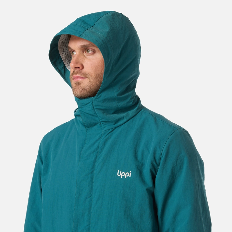 CHAQUETA HOMBRE CITYME WINDBREAKER HOODY JACKET PETROLEO LIPPI - 4