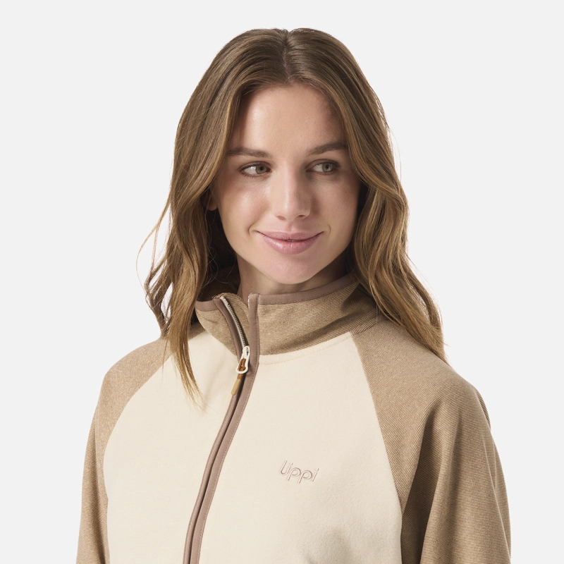 POLAR MUJER FIREPLACE 1/4 ZIP SWEATSHIRT CREMA LIPPI - 4