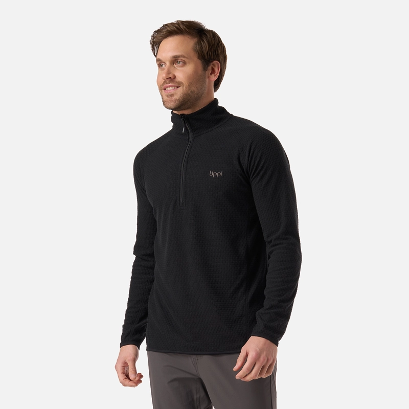 POLERON HOMBRE JACARANDA NANO-F 1/4 ZIP NEGRO LIPPI - 2