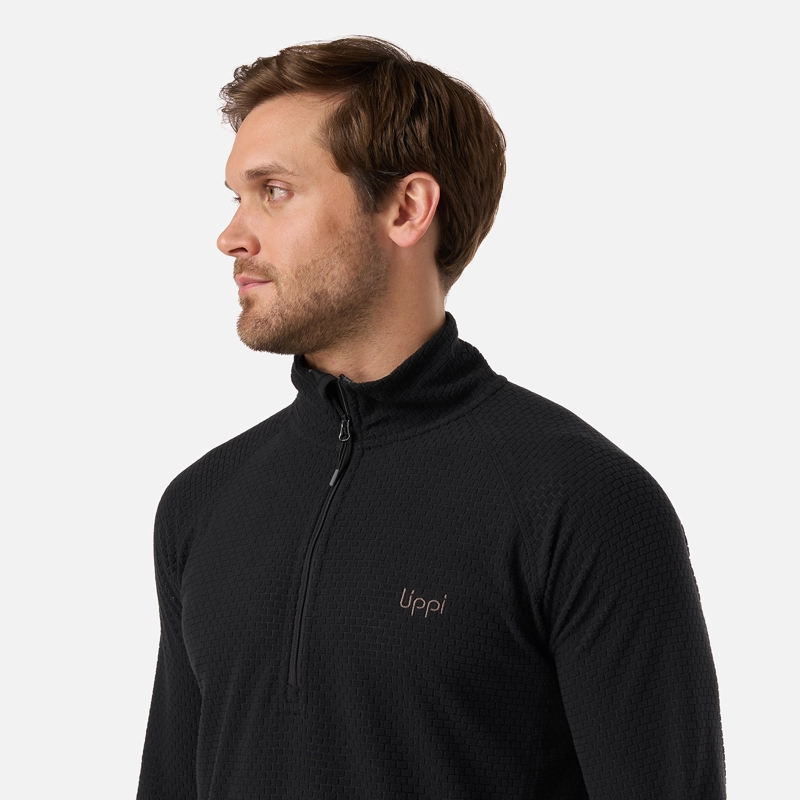 POLERON HOMBRE JACARANDA NANO-F 1/4 ZIP NEGRO LIPPI - 4