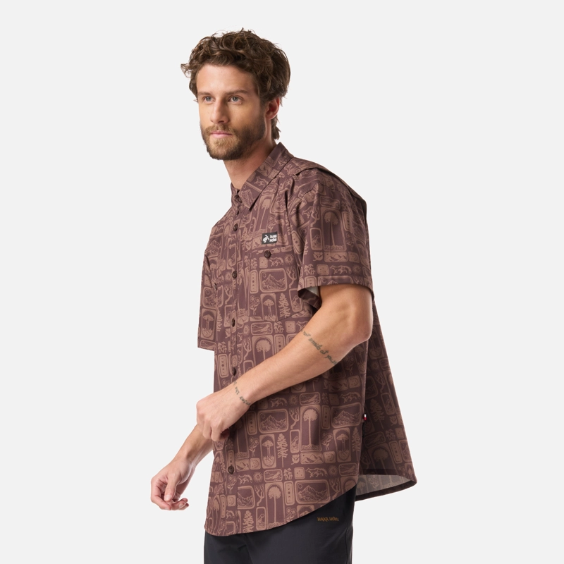 CAMISA HOMBRE CUMBRE MANGA CORTA PRINT CAFE HAKA HONU - 2