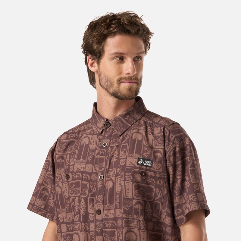 CAMISA HOMBRE CUMBRE MANGA CORTA PRINT CAFE HAKA HONU - 4
