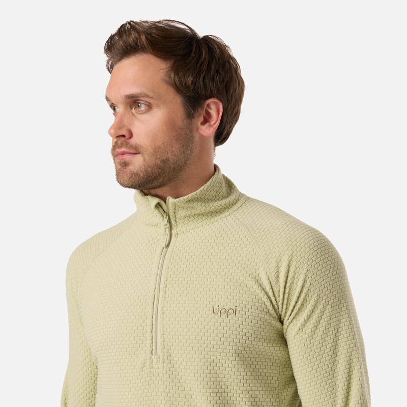 POLERON HOMBRE JACARANDA NANO-F 1/4 ZIP VERDE MANZANA LIPPI - 4
