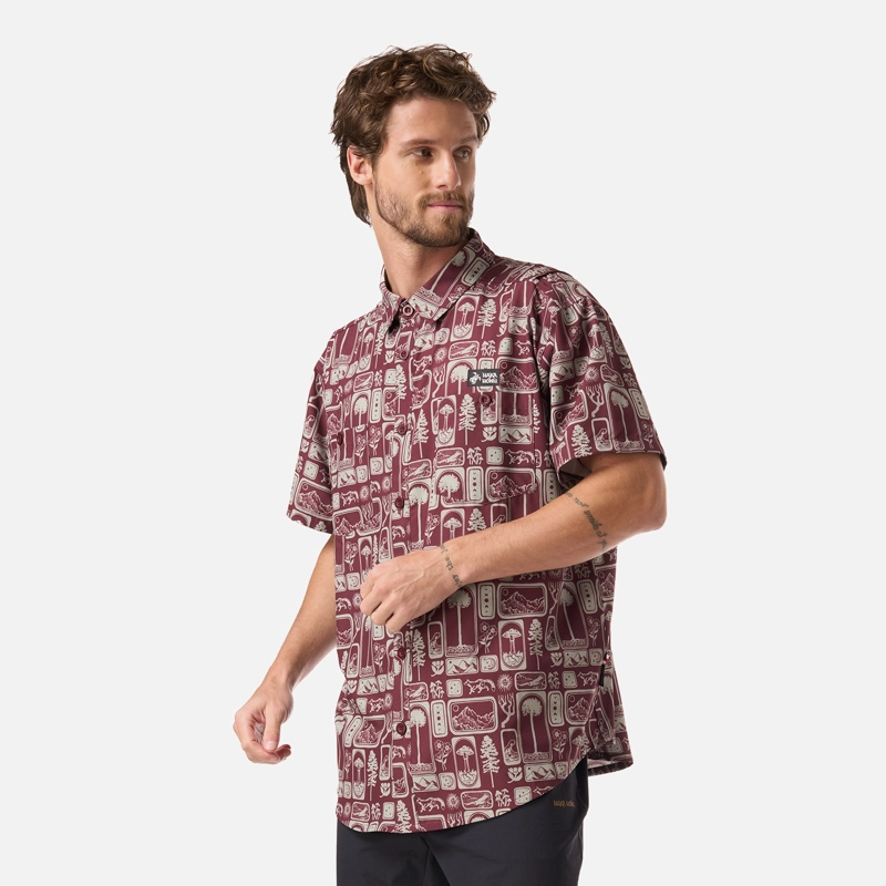 CAMISA HOMBRE CUMBRE MANGA CORTA PRINT BURDEO HAKA HONU - 2