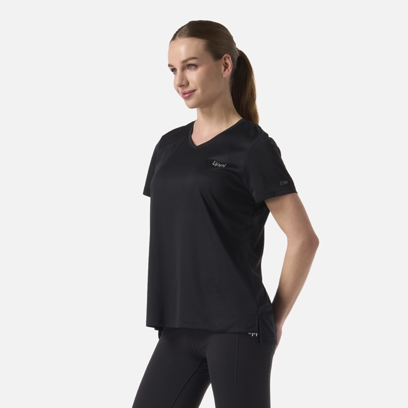POLERA MUJER CORE V-NECK Q-DRY T-SHIRT NEGRO LIPPI - 2