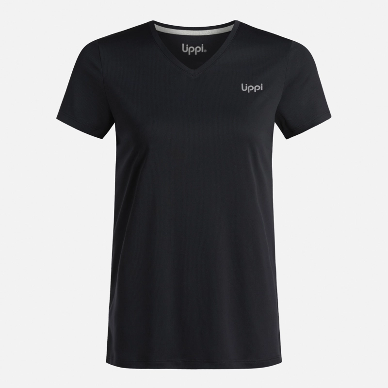 POLERA MUJER CORE V-NECK Q-DRY T-SHIRT NEGRO LIPPI - 8