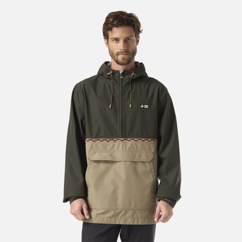CHAQUETA HOMBRE VIENTO NORTE 14 ZIP VERDE MILITAR HAKA HONU - 1
