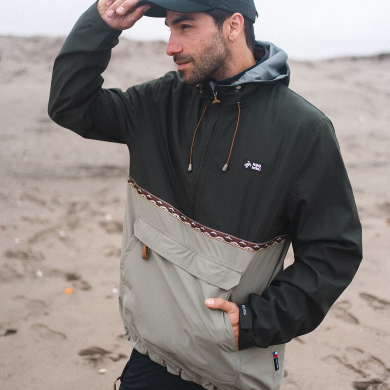 CHAQUETA HOMBRE VIENTO NORTE 14 ZIP VERDE MILITAR HAKA HONU - 9