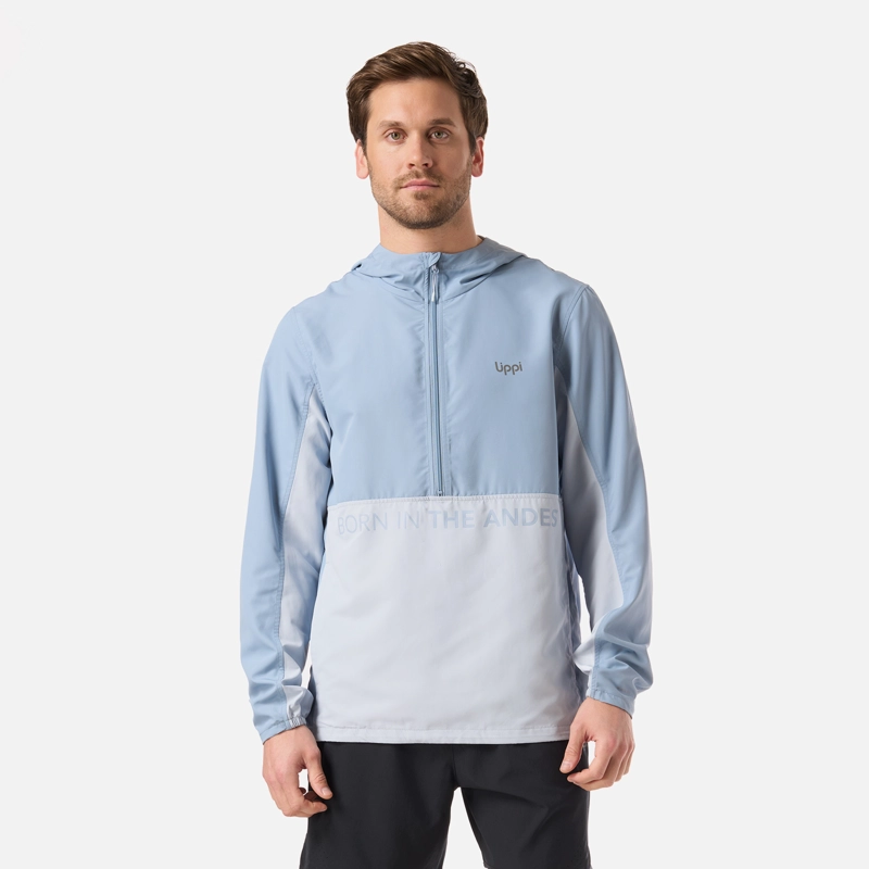 CHAQUETA HOMBRE NIGHTFALL WINDBREAKER 1/4 ZIP HOODY JACKET AZUL PIEDRA LIPPI - 1