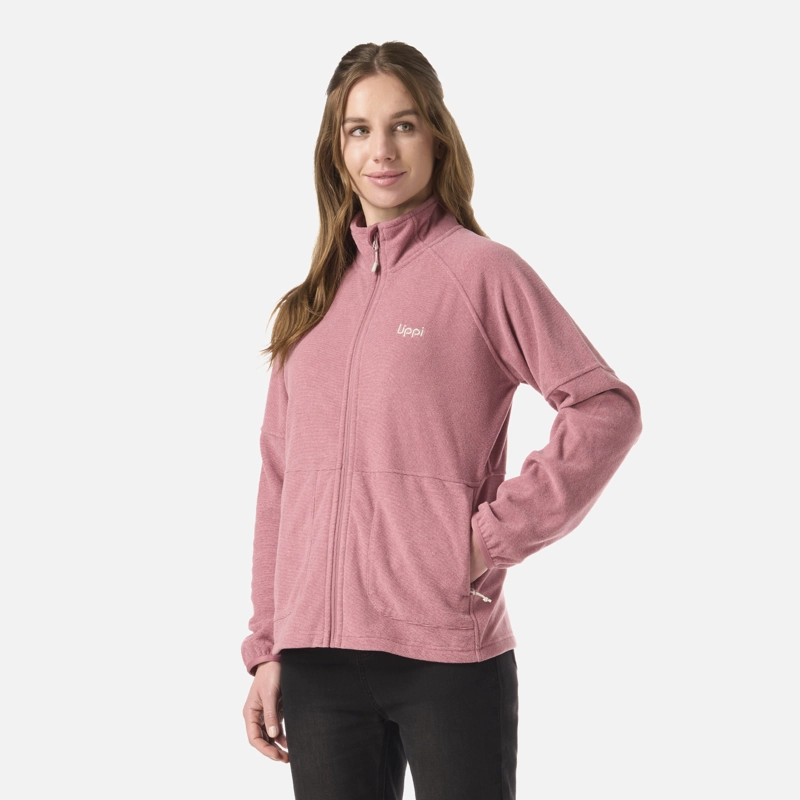 POLAR MUJER STRIPES NANO-F FULL ZIP ROSA OSCURO LIPPI V26 - 2