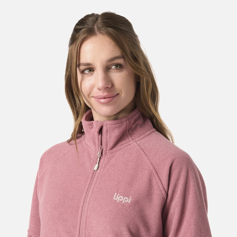 POLAR MUJER STRIPES NANO-F FULL ZIP ROSA OSCURO LIPPI V26 - 4